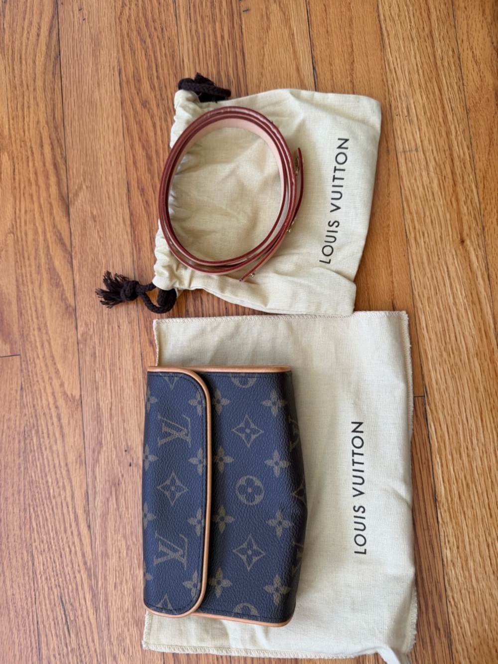 Louis Vuitton Beige Suede Interior with Embossed Logo
